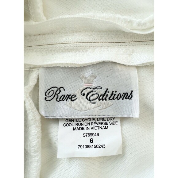 Rare Editions Girls Sz 6 White Lace Dress Thin Straps Bottom Ruffle 100% Poly - Picture 5 of 11